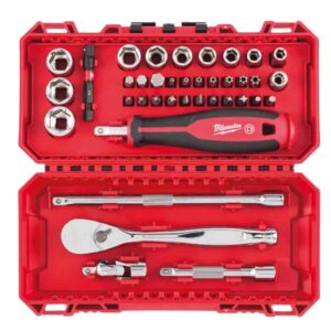 4932498381 COFFRET 38PCS CLÉS ET DOUILLE À CLIQUET 1/4 COMPATIBLE PACKOUT - MILWAUKEE - OUTIL